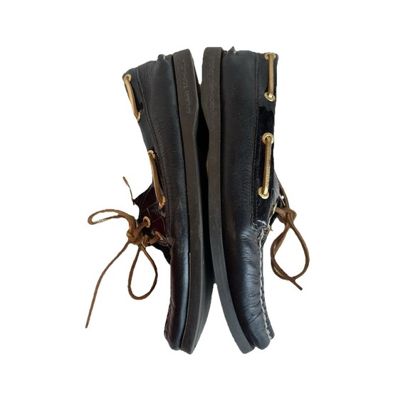 Sperry Top Sider Two Tone Black Patent & Sparkle Textured Black Leather SZ 6.5 - Picture 7 of 8